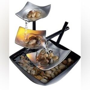 HoMedics EnviraScape Silver Springs Indoor 3-Tier Relaxation Tabletop Fountain